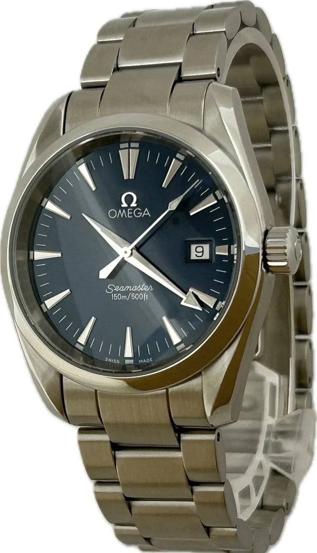 OMEGA SEAMASTER AQUA TERRA UNISEX WATCH QUARTZ WATCH: Omega Seamaster Aqua Terra Unisex Watch Quartz Watch Brand: OMEGA Type: Wristwatch Material: Stainless Steel Color: Dial color blue Size: Case size (w) 36mm -Arm circumference size approx. 17.5cm