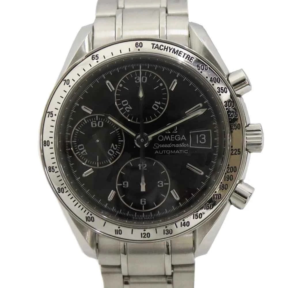 OMEGA SPEEDMASTER DATE AUTOMATIC WATCH BLACK WATCH: Omega Speedmaster Date Automatic Watch Black Watch Brand: OMEGA Type: Wristwatch Material: Stainless Steel Color: Dial color black Size: Case: Approximately 39mm (excluding crown) Arm circumference: m