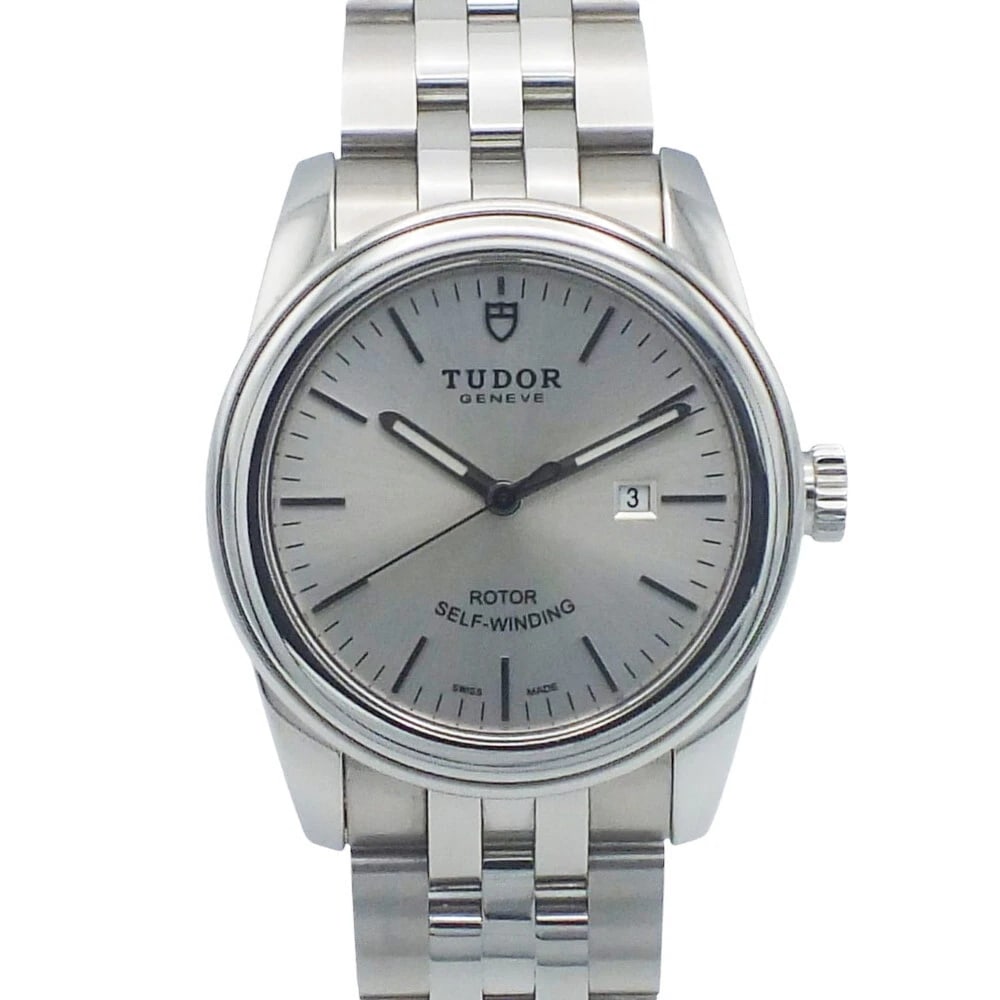 TUDOR GLAMOURDATE ANALOG AUTOMATIC WATCH: TUDOR GlamourDate Analog Automatic Watch Brand: TUDOR Type: Wristwatch Material: Stainless Steel Color: Dial color silver grey Size: Case diameter: Height: Approx. 31.0mm Bracelet: approx. 17.0cm