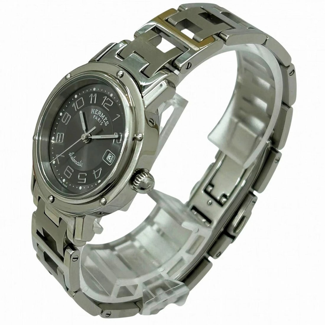 HERMES CLIPPER AUTOMATIC DATE BOYS GRAY DIAL WATCH - 2