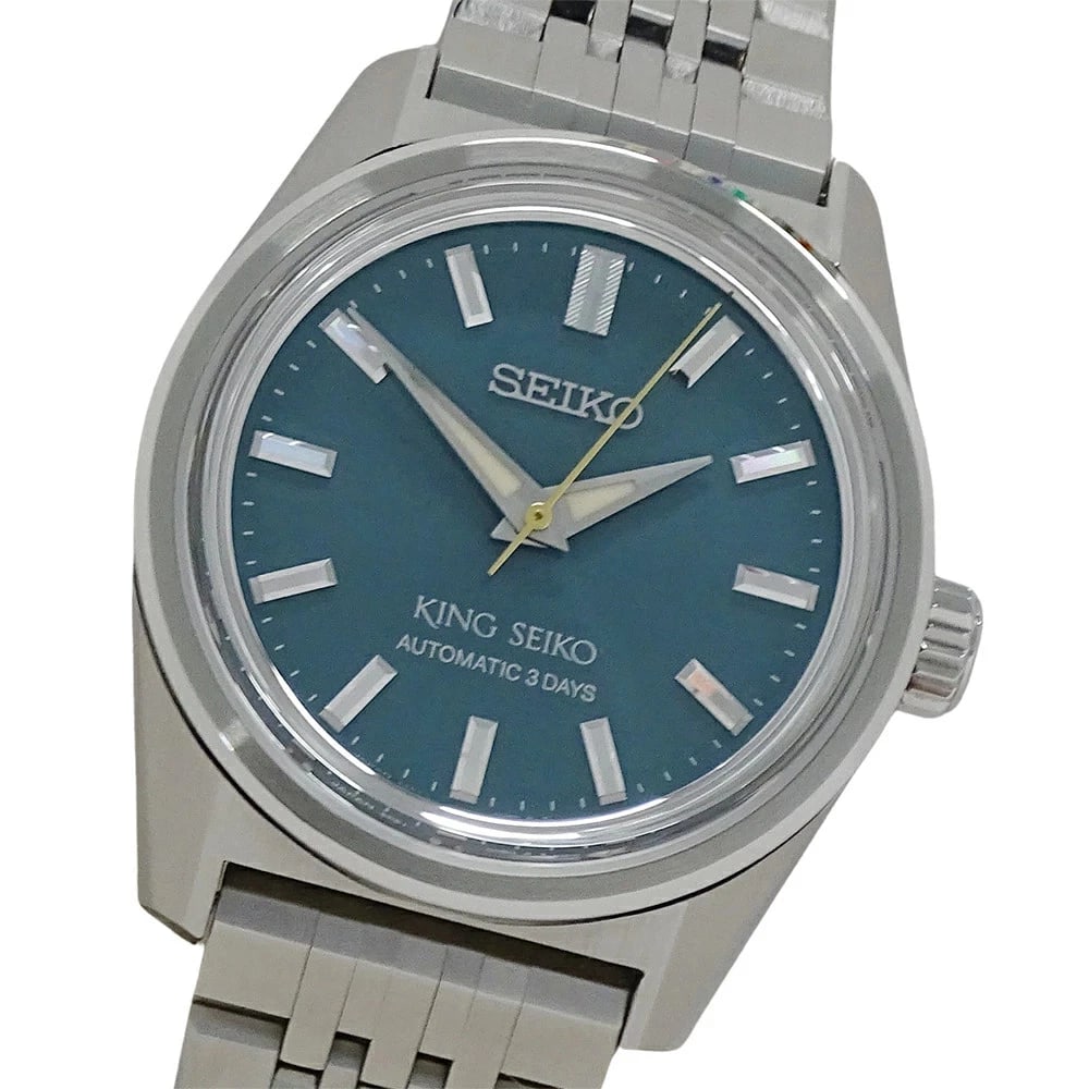 SEIKO KING KS AUTOMATIC STAINLESS STEEL WATCH: Seiko King KS Automatic Stainless Steel Watch Brand: SEIKO Type: Wristwatch Material: Stainless Steel Color: Dial color ivy green Size: Case width: approx. 36.0mm (excluding crown) Accessories: None