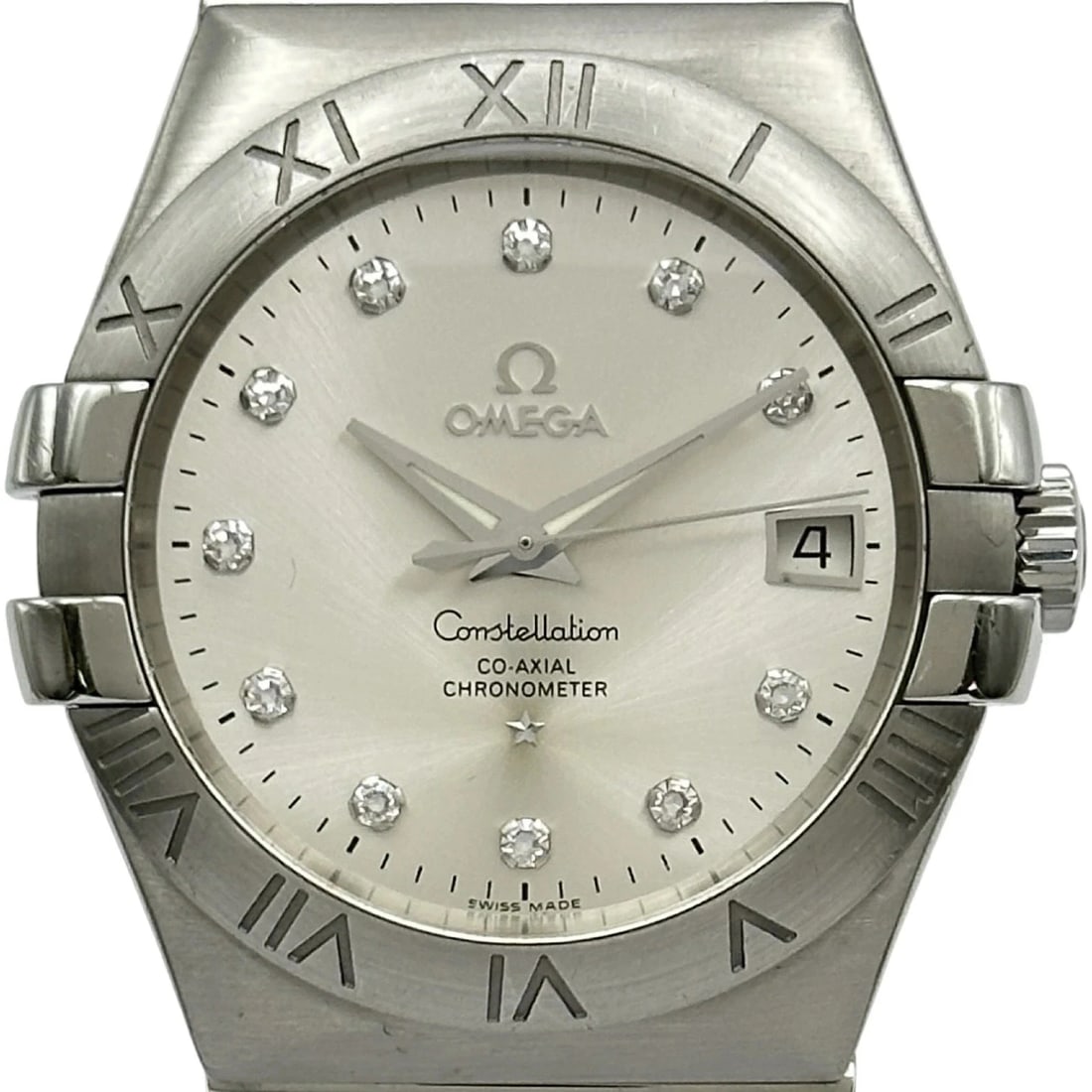 OMEGA CONSTELLATION CO-AXIAL AUTOMATIC WATCH SILVER WATCH: Omega Constellation Co-Axial Automatic Watch Silver Watch Brand: OMEGA Type: Wristwatch Material: Stainless Steel Color: Dial color silver Size: Arm circumference approx. 17cmCase approx. 35mm Acc