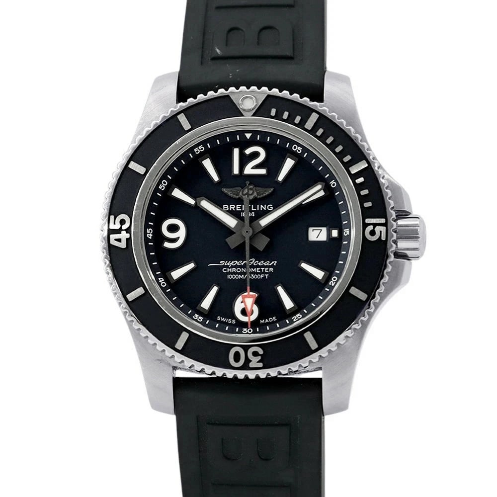 BREITLING SUPEROCEAN AUTOMATIC WATCH BLUE DIAL WATCH: Breitling Superocean Automatic Watch Blue Dial Watch Brand: BREITLING Type: Wristwatch Material: Stainless Steel Color: Dial color silver Size: case diameter of 36.5mm. Accessories: None Accessories