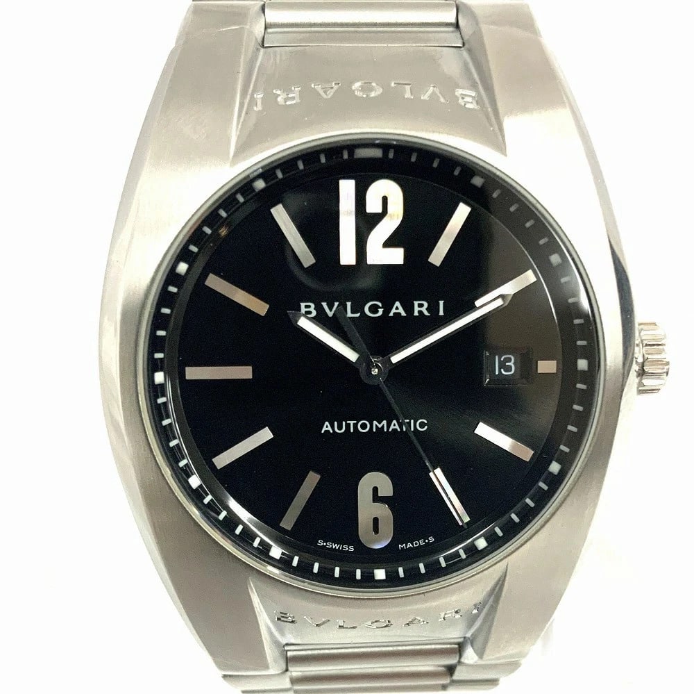 BVLGARI ERGON AUTOMATIC WATCH BLACK DIAL STAINLESS STEEL WATCH: BVLGARI Ergon Automatic Watch Black Dial Stainless Steel Watch Brand: BVLGARI Type: Wristwatch Material: Stainless Steel Color: Dial color black Size: Case width: approx. 40mm (excluding crown) *Arm