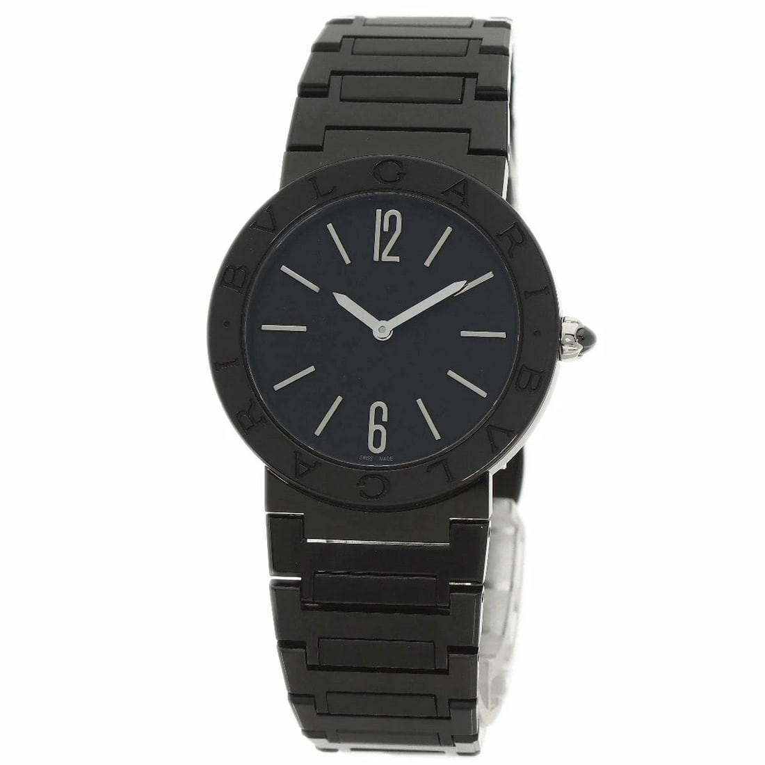 BVLGARI BLACK DIAMOND LIKE CARBON WATCH AUTOMATIC WATCH: BVLGARI Black Diamond Like Carbon Watch Automatic Watch Brand: BVLGARI Type: Wristwatch Material: Stainless Steel Color: Dial color black Size: 3mm case diameter Accessories: None Accessories Notice: