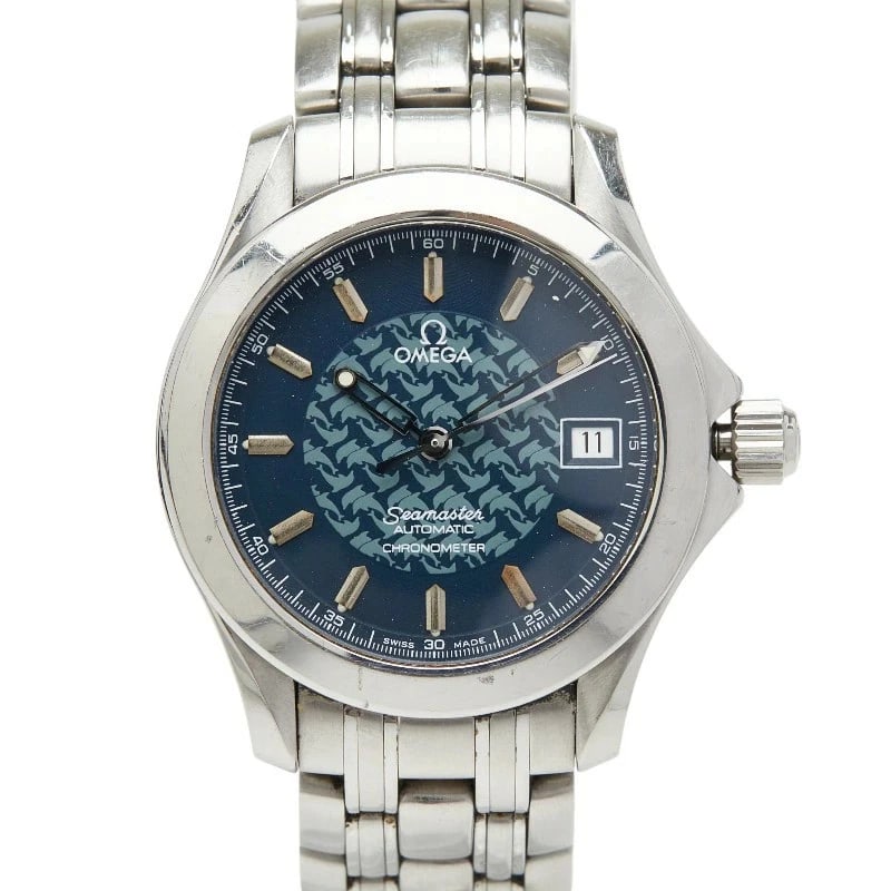 OMEGA SEAMASTER JACQUES MAYOL AUTOMATIC WATCH BLUE: Omega Seamaster Jacques Mayol Automatic Watch Blue Brand: OMEGA Type: Wristwatch Material: Stainless Steel Color: Dial color blue Size: Arm circumference: approx. 18cm Accessories: None Accessories