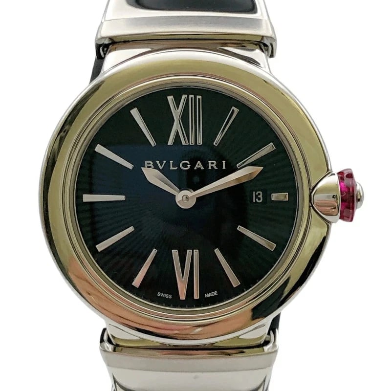 BVLGARI LUCHEA BLACK STAINLESS STEEL WATCH QUARTZ: BVLGARI Luchea Black Stainless Steel Watch Quartz Brand: BVLGARI Type: Wristwatch Material: Stainless Steel Color: Dial color black Size: Arm circumference approx. 18cm Band width approximately 1.9cm