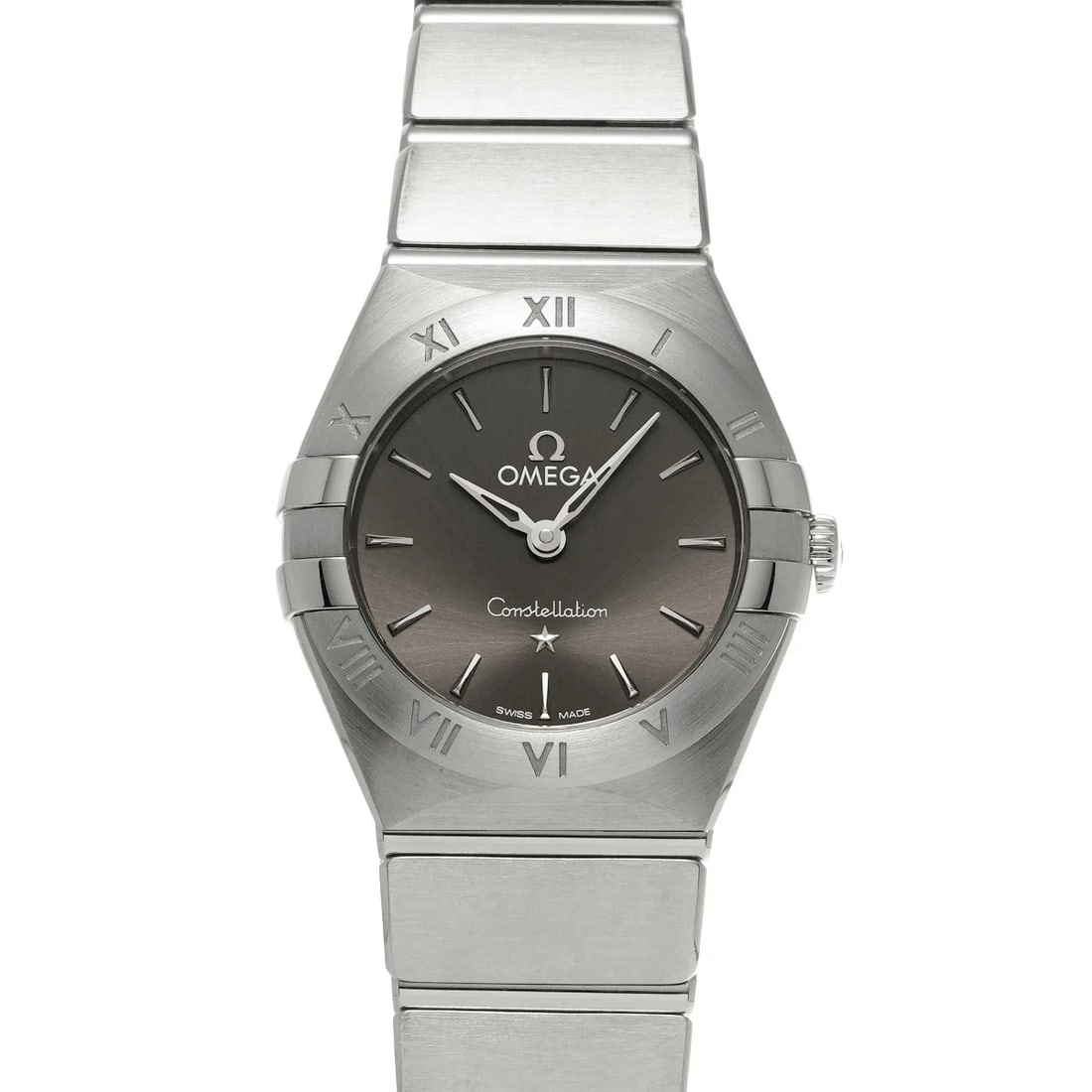 OMEGA CONSTELLATION QUARTZ GRAY WATCH: Omega Constellation Quartz Gray Watch Brand: OMEGA Type: Wristwatch Material: Stainless Steel Color: Dial color gray Size: Case length/approx. 25mm width/approx. 25mm Arm circumference: approx.