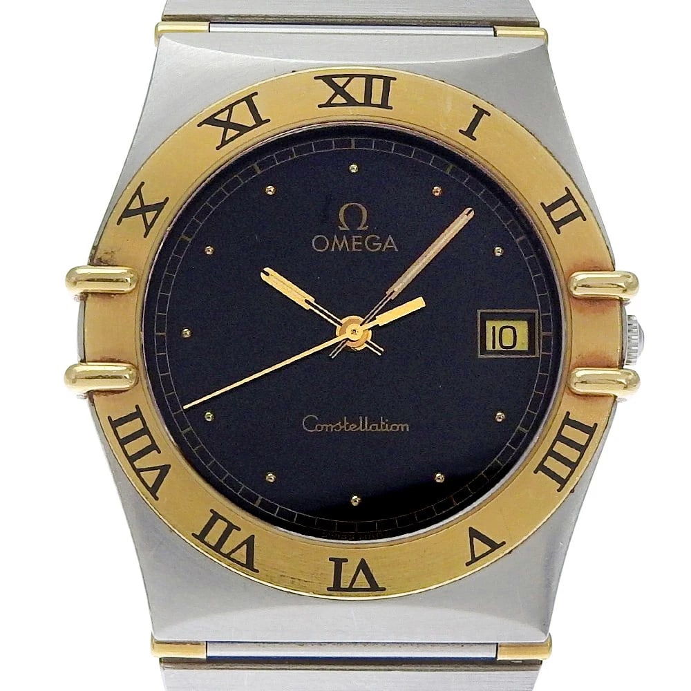 OMEGA CONSTELLATION WATCH STAINLESS STEEL SILVER QUARTZ: Omega Constellation Watch Stainless Steel Silver Quartz Brand: OMEGA Type: Wristwatch Material: Stainless Steel Color: Dial color dial silver gold brecelet black Size: Case: Approximately H38mm x W32m