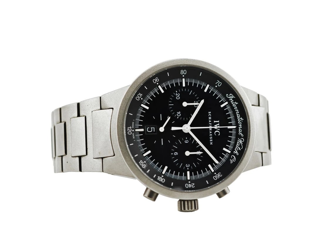 IWC GST CHRONOGRAPH MECHA QUARTZ WATCH TITANIUM: IWC GST Chronograph Mecha Quartz Watch Titanium Brand: IWC Type: Wristwatch Material: Titanium / Titanium Color: Dial color Titanium / Gray Size: Case size 37mm Accessories: None Accessories Notice: