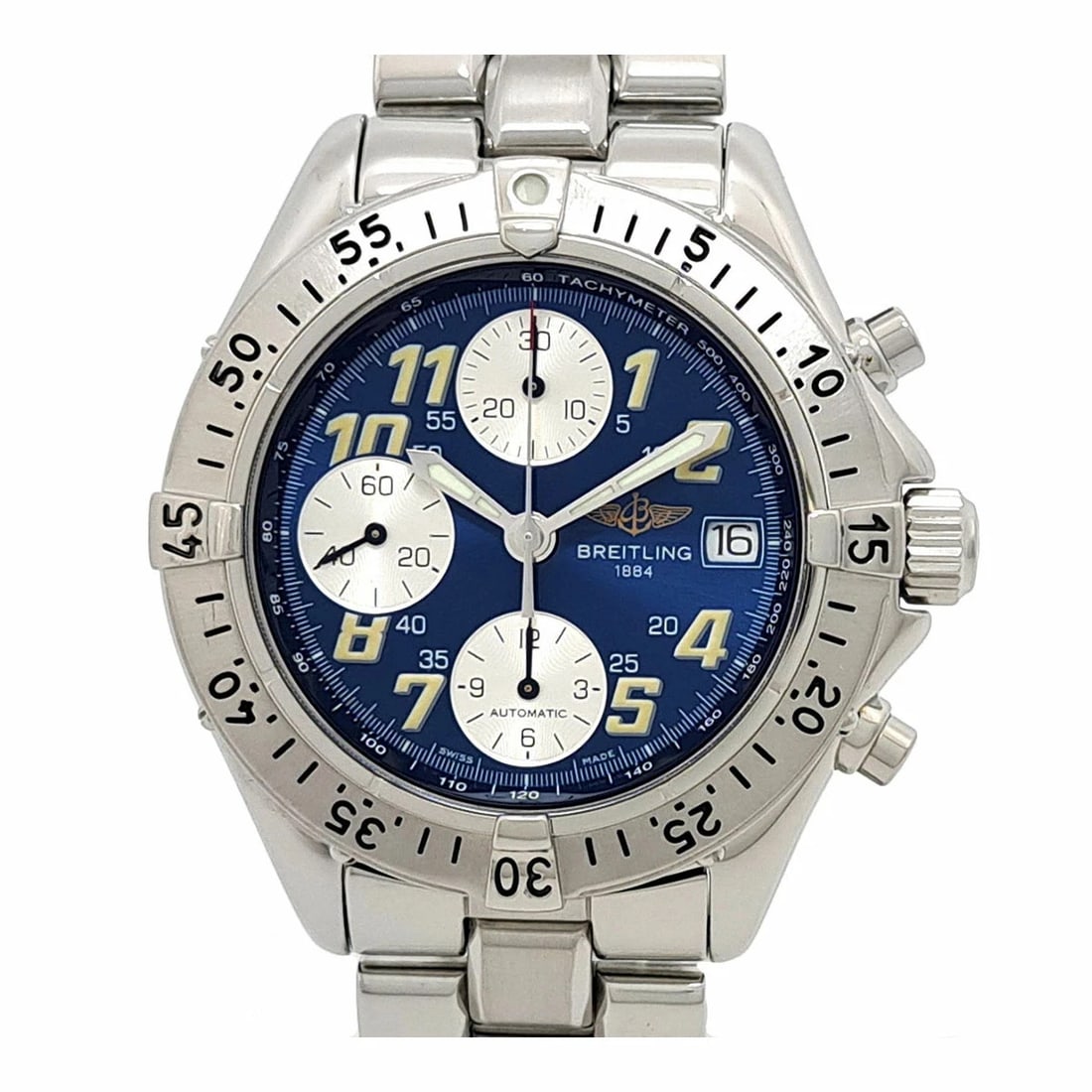 BREITLING COLT AUTOMATIC WATCH BLUE: Breitling Colt Automatic Watch Blue Brand: BREITLING Type: Wristwatch Material: Stainless Steel / Stainless Steel Color: Dial color Blue Size: Case size approximately 41mm Arm circumference approx. 20