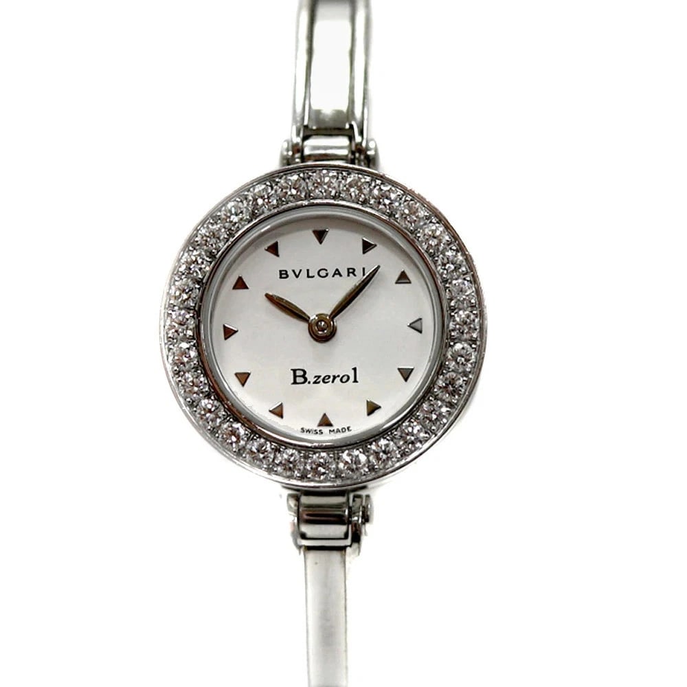 BVLGARI B ZERO ONE WHITE DIAMOND BEZEL WATCH: BVLGARI B Zero One White Diamond Bezel Watch Brand: BVLGARI Type: Wristwatch Material: Stainless Steel / Stainless Steel Color: Dial color White Size: Case: approx. 23mm Arm circumference: Maximum app