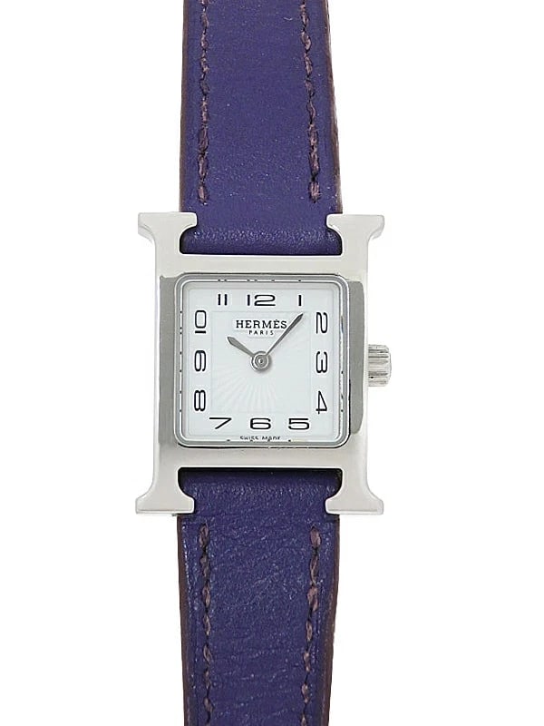 HERMES H WATCH MINI TPM QUARTZ WATCH: HERMES H Watch Mini TPM Quartz Watch Brand: HERMES Type: Wristwatch Material: Stainless Steel / Stainless Steel Color: Dial color White Size: Case: Approximately 2417mm (including lugs - excluding cro