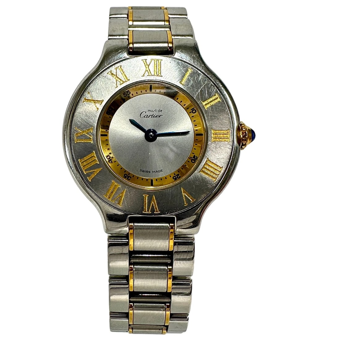 CARTIER MUST VANTIAN SILVER STAINLESS STEEL QUARTZ WATCH: Cartier Must Vantian Silver Stainless Steel Quartz Watch Brand: Cartier Type: Wristwatch Material: SSGP Color: Dial color silver Size: Case diameter: Approx. 27mm (excluding crown) Wrist circumference