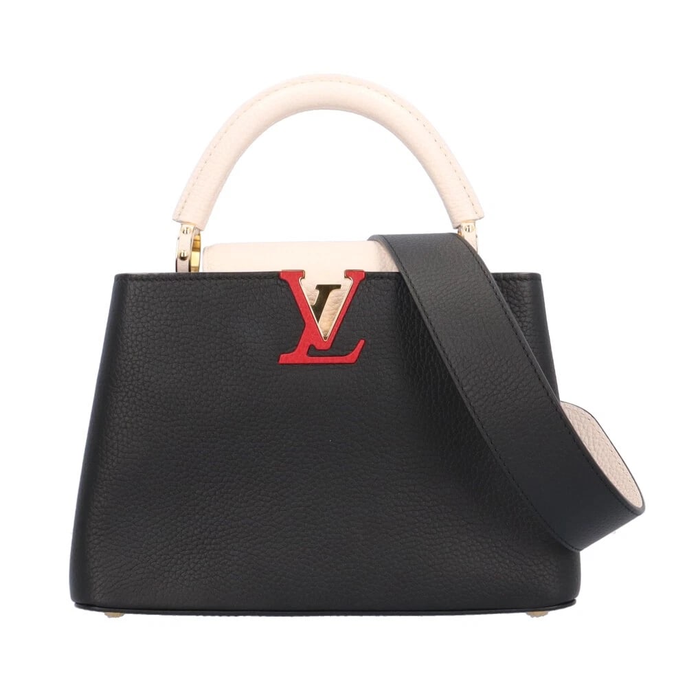 LOUIS VUITTON SHOULDER BAG 2WAY: LOUIS VUITTON Shoulder Bag 2way Brand: LOUIS VUITTON Type/Style: Shoulder Bag Material: Exterior Material Taurillon Clemence Leather Color: Exterior Color black / white x Red Size: W10.4 x H6.9 x D3.5