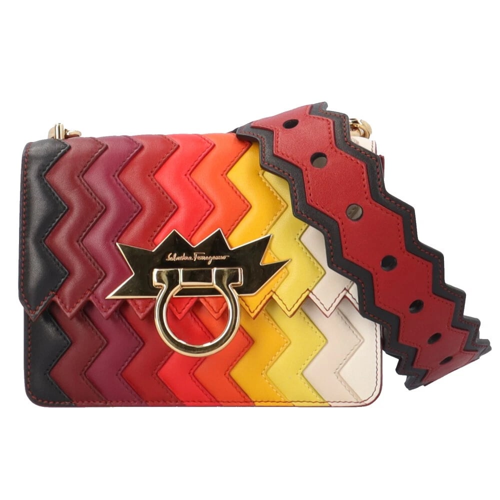 SALVATORE FERRAGAMO SHOULDER BAG LEATHER: Salvatore Ferragamo Shoulder Bag leather Brand: Salvatore Ferragamo Type/Style: Shoulder Bag Material: Exterior Material leather Color: Exterior Color multicolor Size: W6.7 x H4.9 x D1.6inch Acces