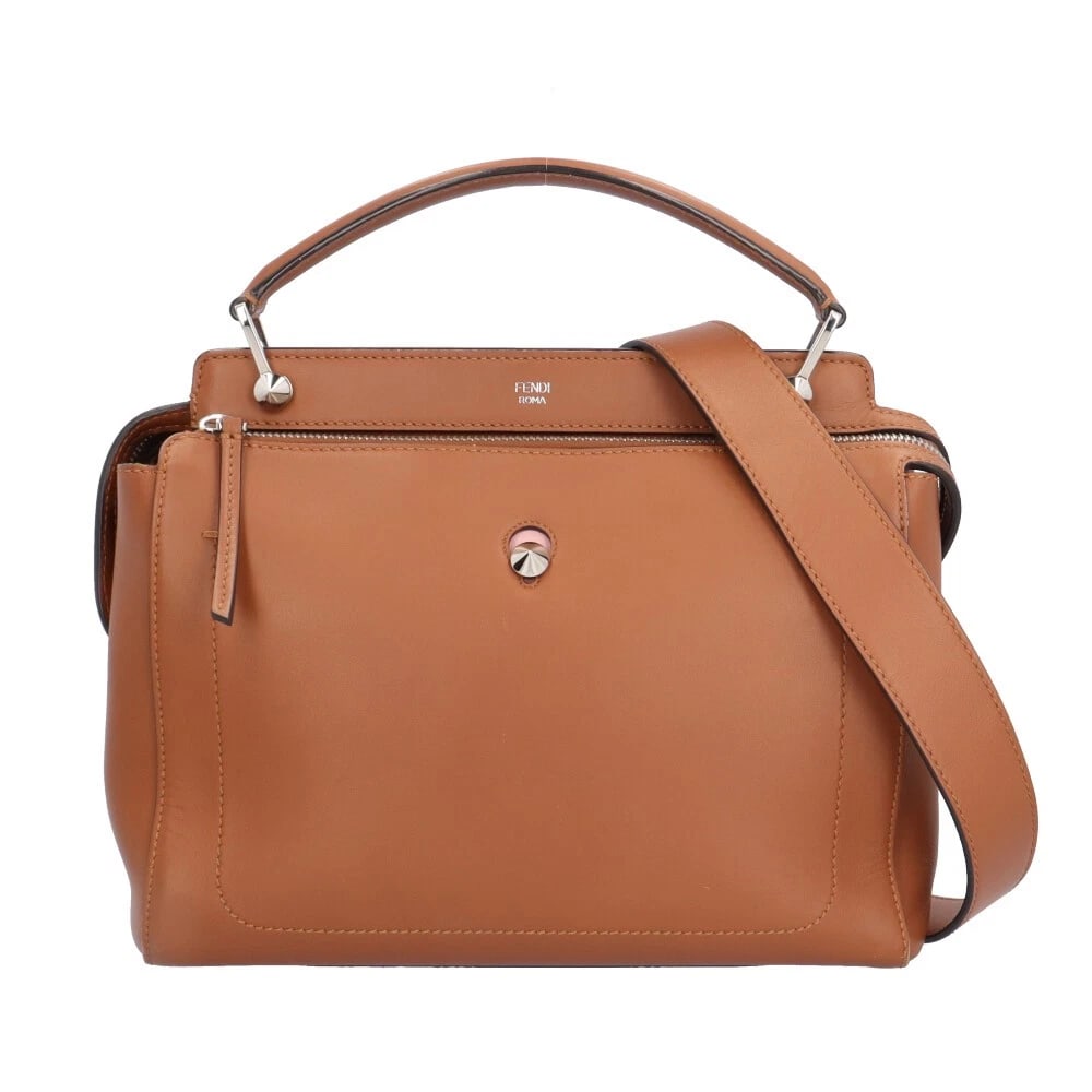 FENDI SHOULDER BAG LEATHER 2WAY: FENDI Shoulder Bag leather 2way Brand: FENDI Type/Style: Shoulder Bag Material: Exterior Material leather Color: Exterior Color Brown Size: W11.8 x H9.8 x D5.5inch Handle:12.6inch Accessories: Non