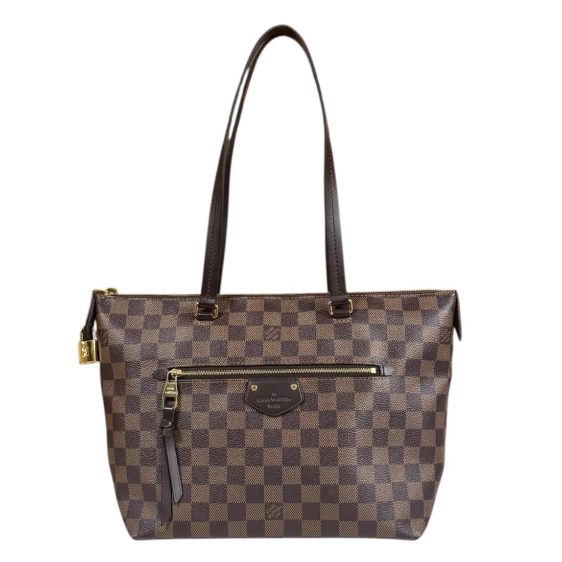 LOUIS VUITTON TOTE BAG DAMIER CANVAS: LOUIS VUITTON Tote Bag Damier canvas Brand: LOUIS VUITTON Type/Style: Tote Bag Material: Exterior Material Damier canvas Color: Exterior Color Brown Size: W9.8 x H9.1 x D5.5inch Accessories: None