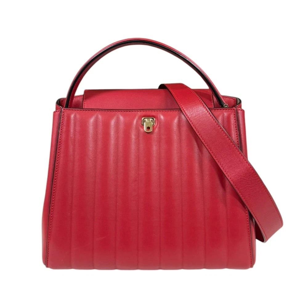 VALEXTRA SHOULDER BAG LEATHER 2WAY: Valextra Shoulder Bag leather 2WAY Brand: Valextra Type/Style: Shoulder Bag Material: Exterior Material leather Color: Exterior Color Red Size: W10.6 x H7.5 x D5.1inch Handle:11.8inch Accessories: