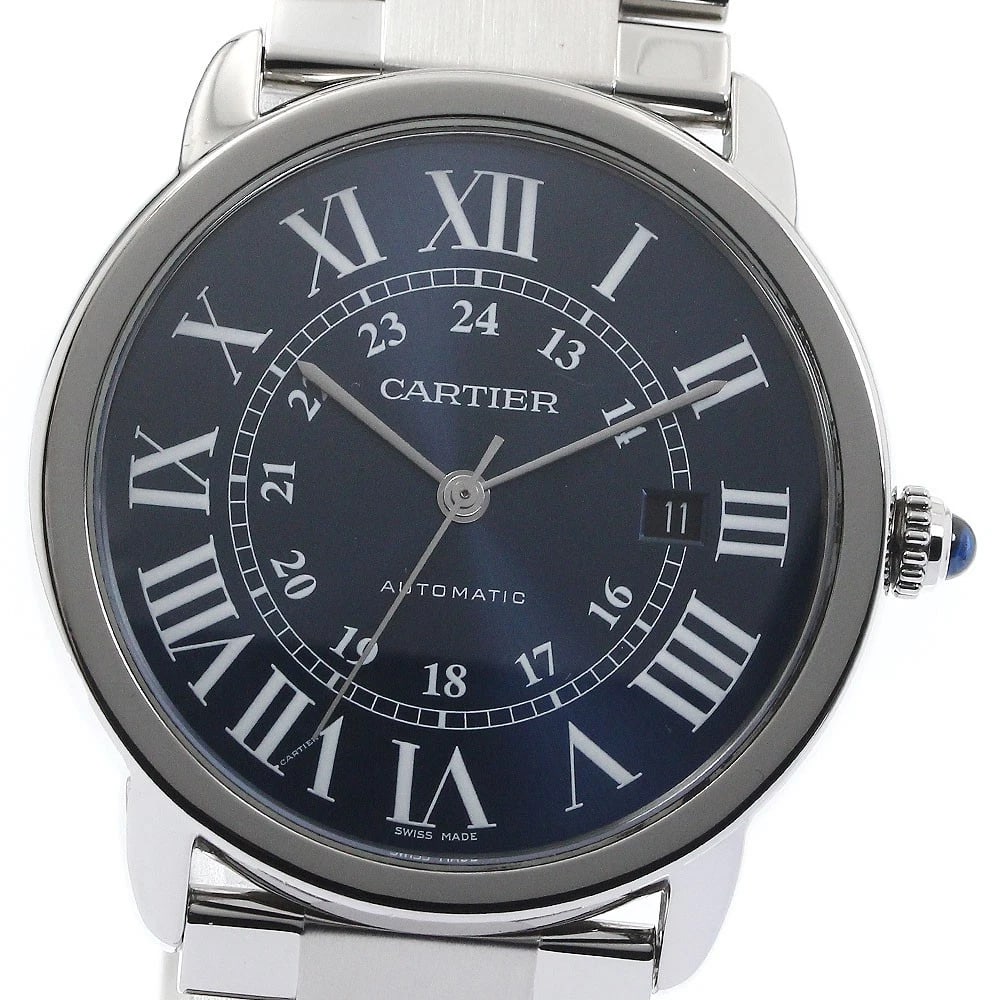 CARTIER RONDE SOLO DATE NAVY DIAL AUTOMATIC WATCH: CARTIER Ronde Solo Date Navy Dial Automatic Watch Brand: CARTIER Type/Style: Wristwatch Material: Band Material Stainless Steel, Case Material stainless Steel /stainless steel Color: Band Color