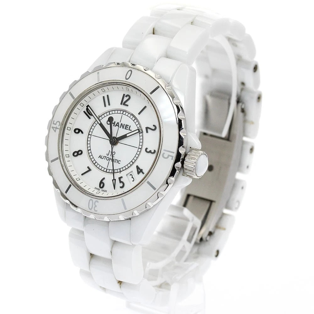 CHANEL J12 WHITE CERAMIC AUTOMATIC WATCH - 2