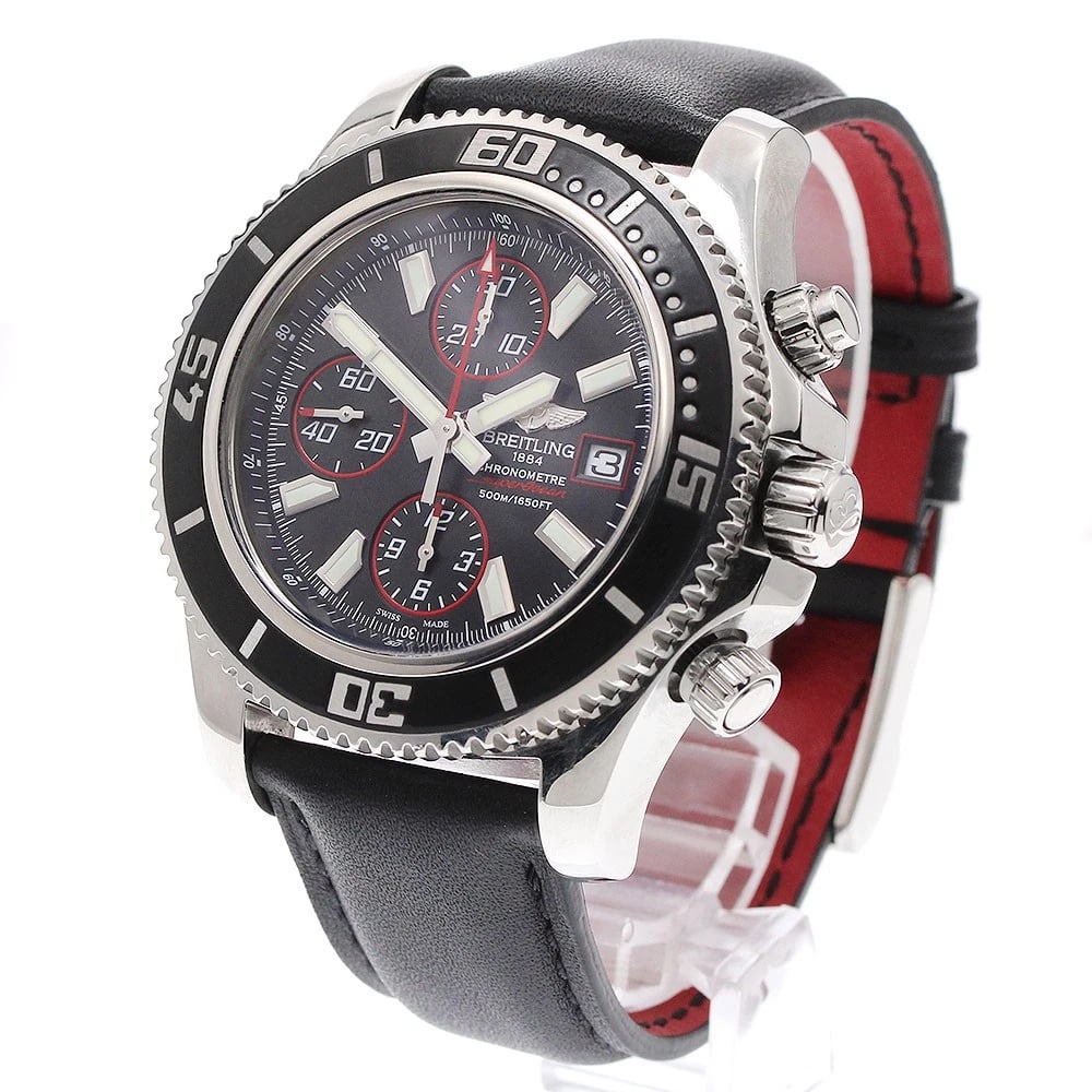 BREITLING SUPER OCEAN CHRONOGRAPH BLACK AUTOMATIC WATCH - 2