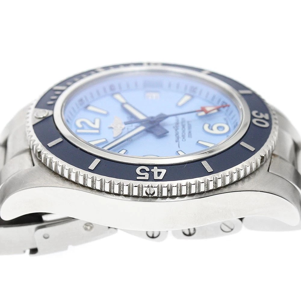 BREITLING SUPER OCEAN DATE BLUE AUTOMATIC WATCH - 5