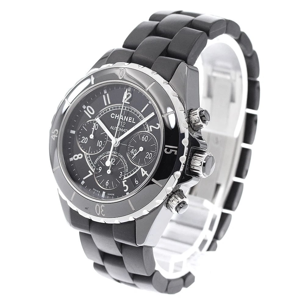CHANEL BLACK CERAMIC CHRONOGRAPH AUTOMATIC WATCH - 2