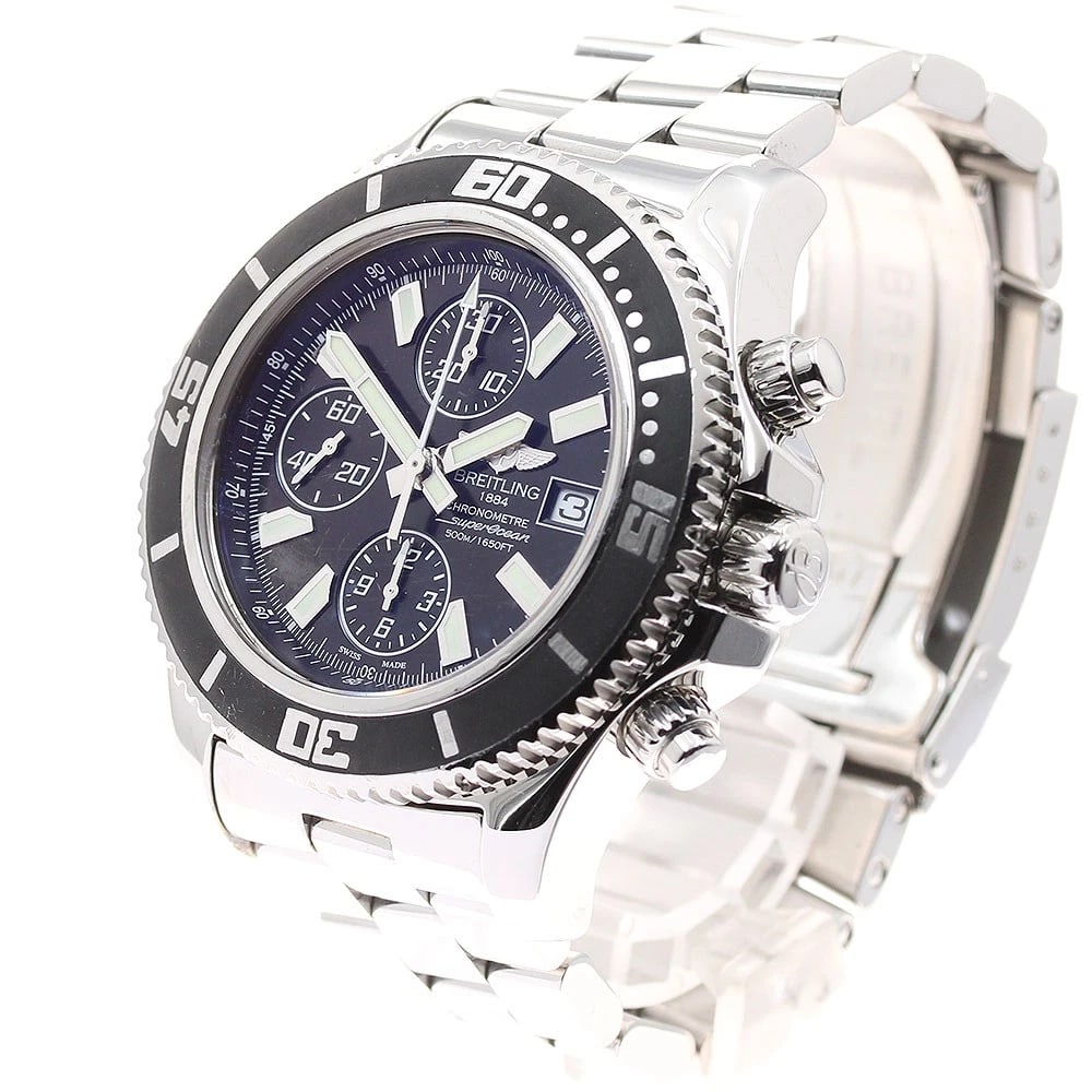 BREITLING SUPER OCEAN CHRONOGRAPH BLACK AUTOMATIC WATCH - 2