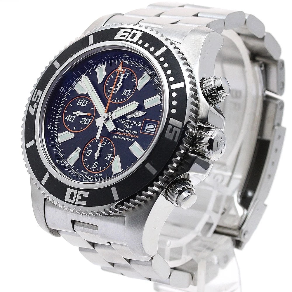 BREITLING SUPER OCEAN CHRONOGRAPH BLACK DIAL AUTOMATIC WATCH - 2