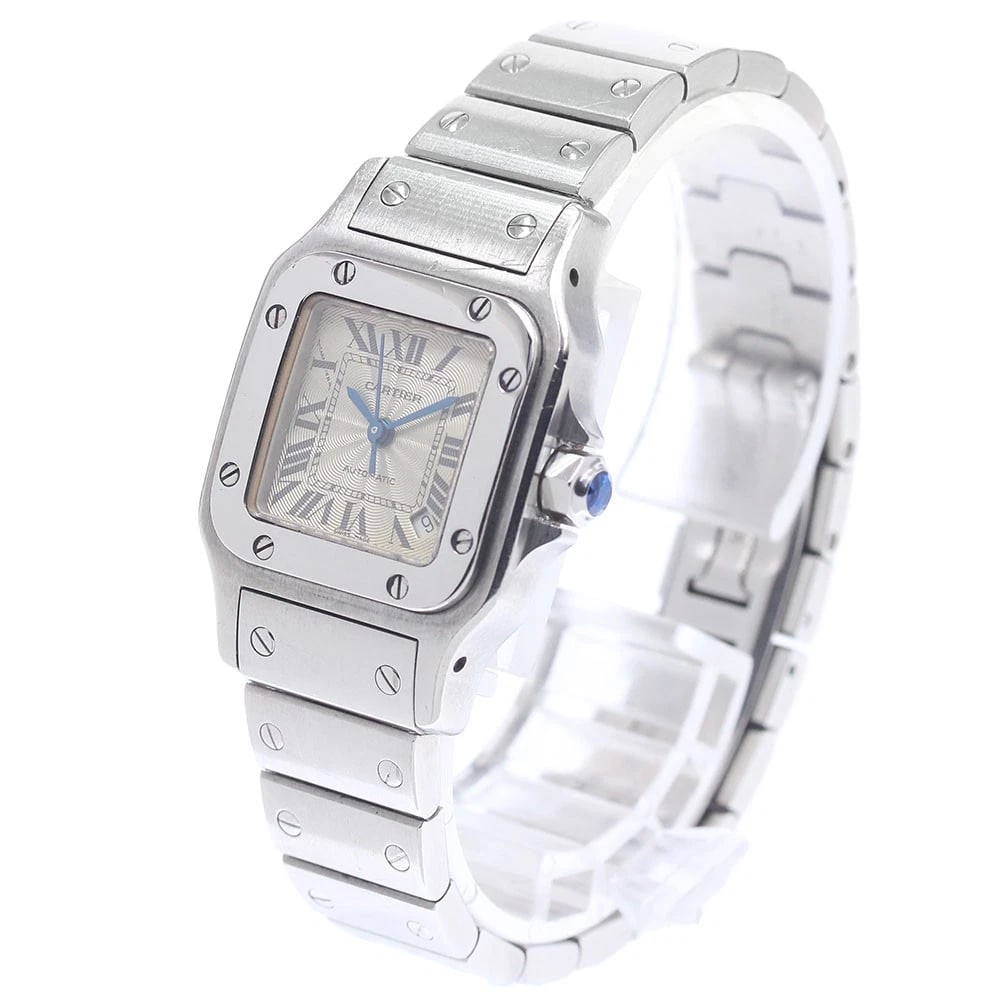 CARTIER SANTOS DATE SILVER AUTOMATIC WATCH - 2