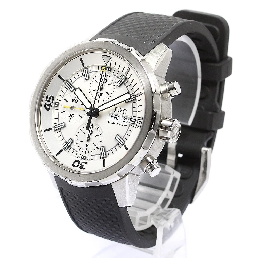 IWC SCHAFFHAUSEN AQUATIMER CHRONOGRAPH AUTOMATIC WATCH: IWC SCHAFFHAUSEN Aquatimer Chronograph Automatic Watch Brand: IWC SCHAFFHAUSEN Type/Style: Wristwatch Material: Band Material rubber, Case Material Stainless Steel Color: Band Color black, Dial Color