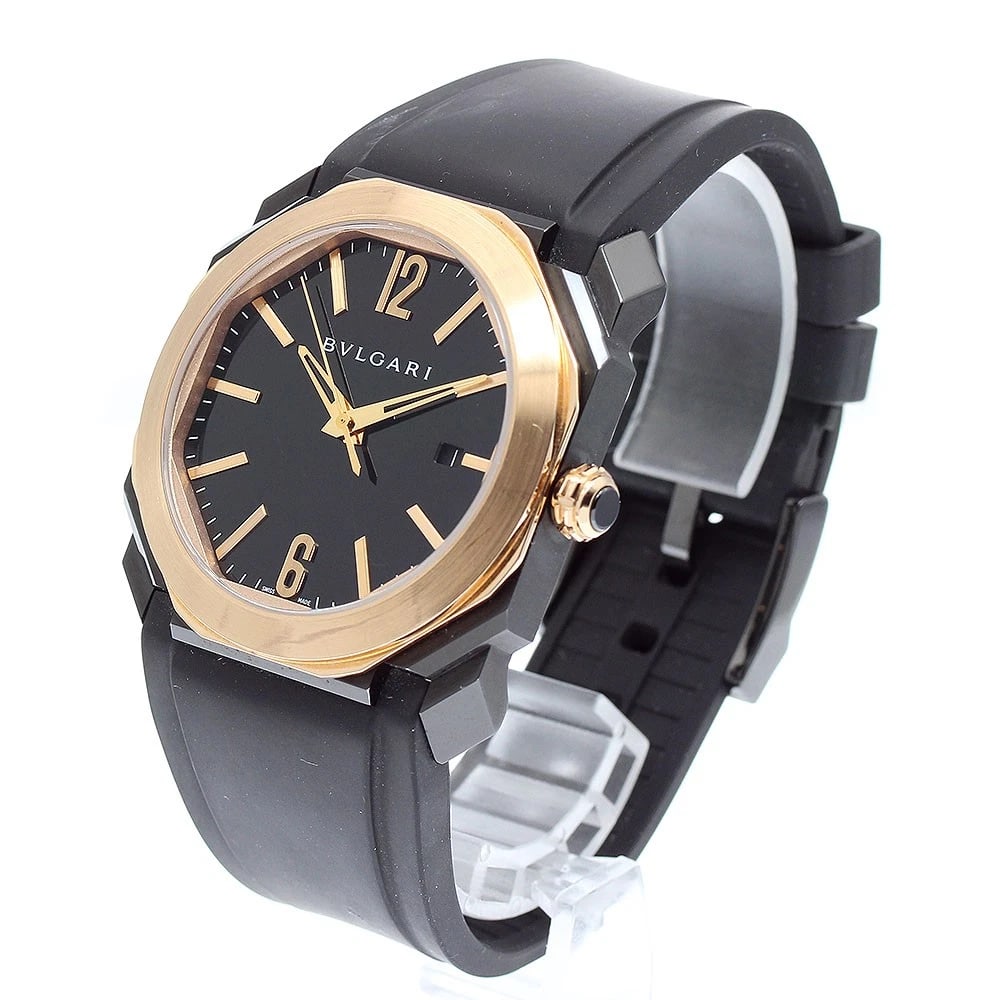 BVLGARI OCTO DATE BLACK AUTOMATIC WATCH - 2
