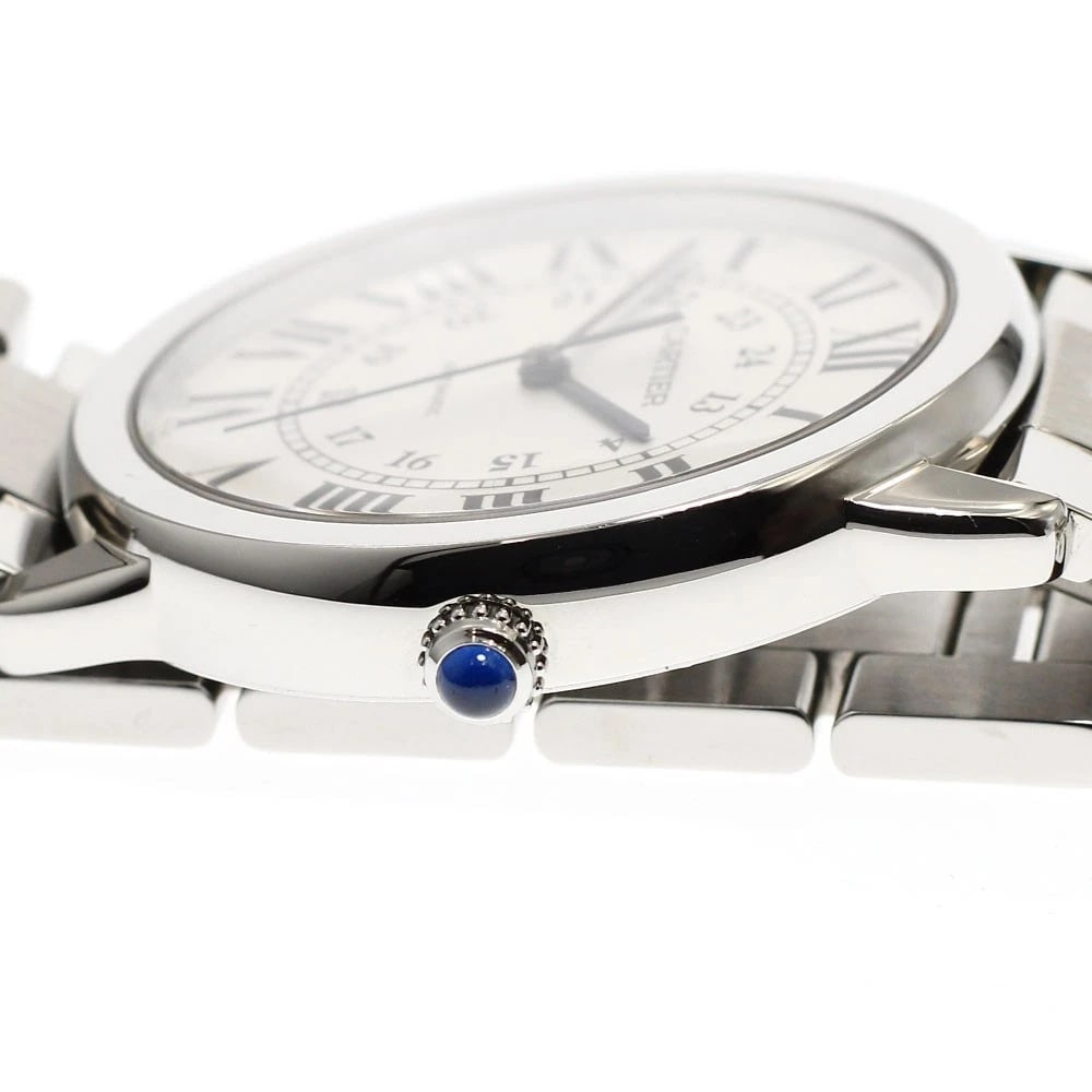 CARTIER RONDE SILVER AUTOMATIC WATCH - 3