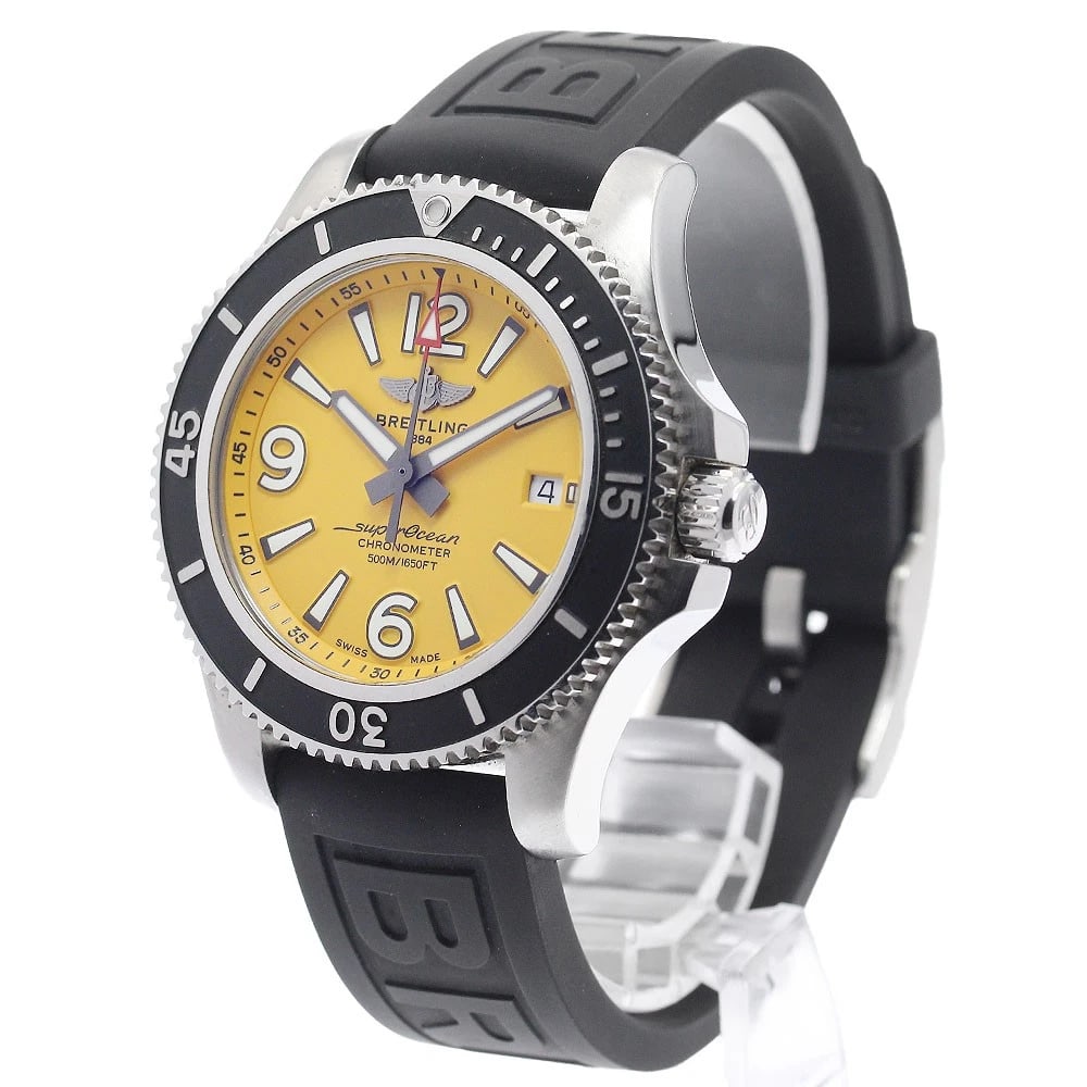 BREITLING SUPER OCEAN DATE YELLOW DIAL AUTOMATIC WATCH - 2