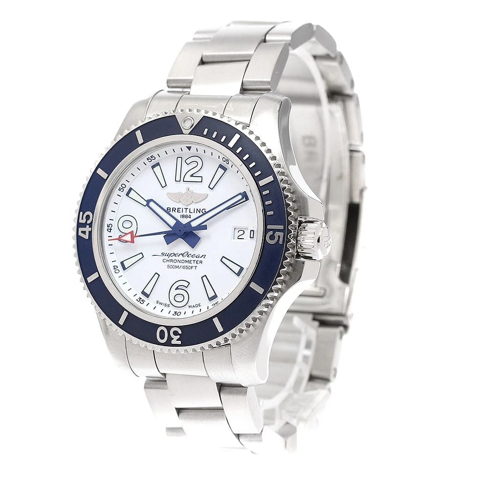 BREITLING SUPER OCEAN DATE WHITE AUTOMATIC WATCH - 2