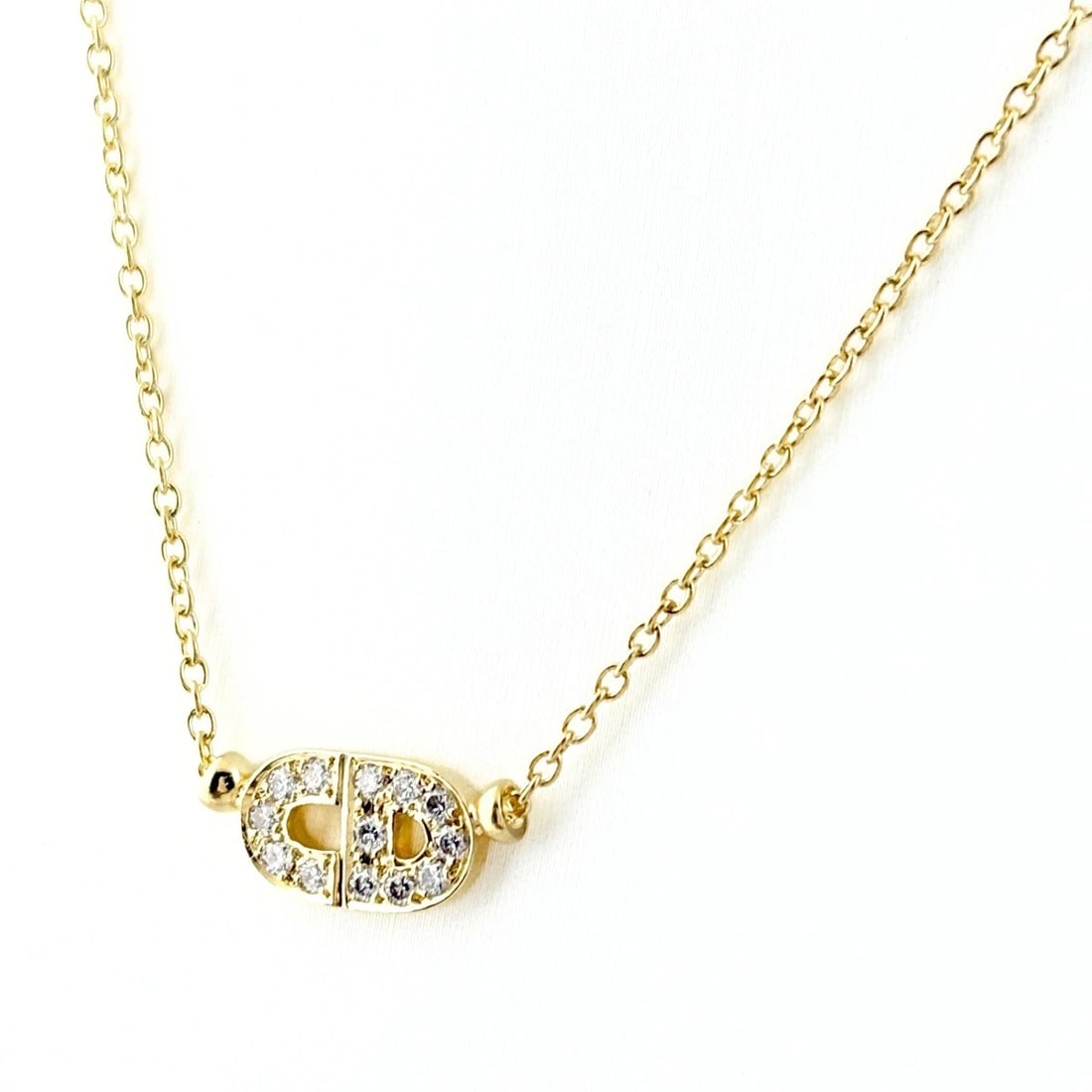 DIOR MELEE DIAMOND YELLOWGOLD PENDANT NECKLACE: Dior melee diamond YellowGold Pendant Necklace Brand: Dior Type/Style: Necklace Material: 750YellowGold, Main Stone/Creation Natural Color: YellowGold Size: Chain / code 41.5cm(16.3") Chain width 0.8m