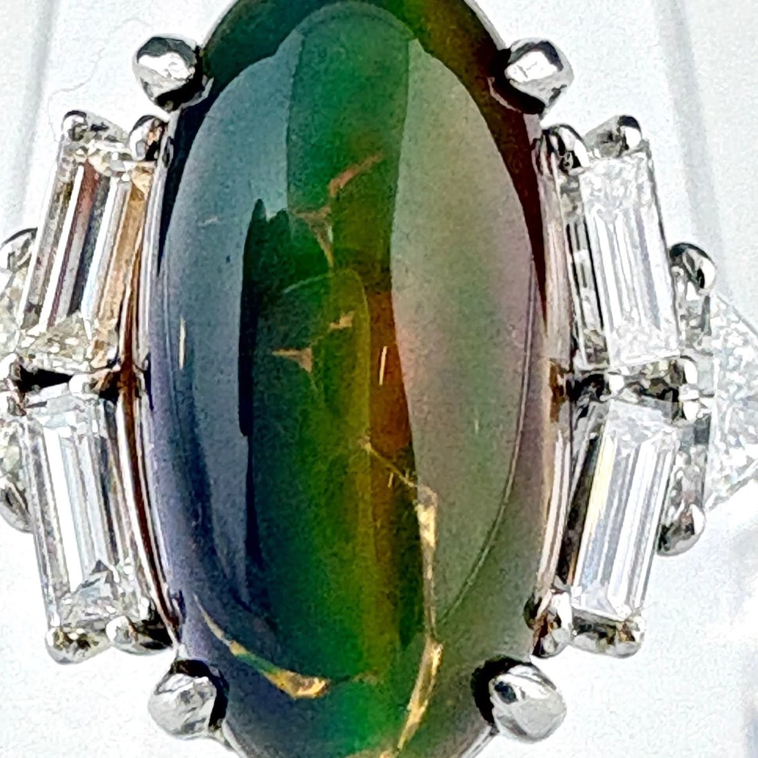 OPAL DESIGN PLATINUM MELEE DIAMOND RING - 2