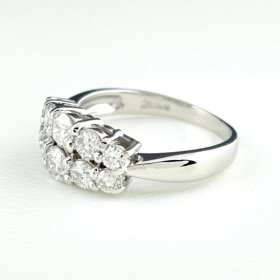 MELEE DIAMOND DESIGN PLATINUM RING: melee diamond design Platinum Ring Brand: Unbranded Type/Style: Ring Material: Pt900, Main Stone/Creation Natural Color: None Size: US 5.5 Accessories: None Accessories Notice: When purcha