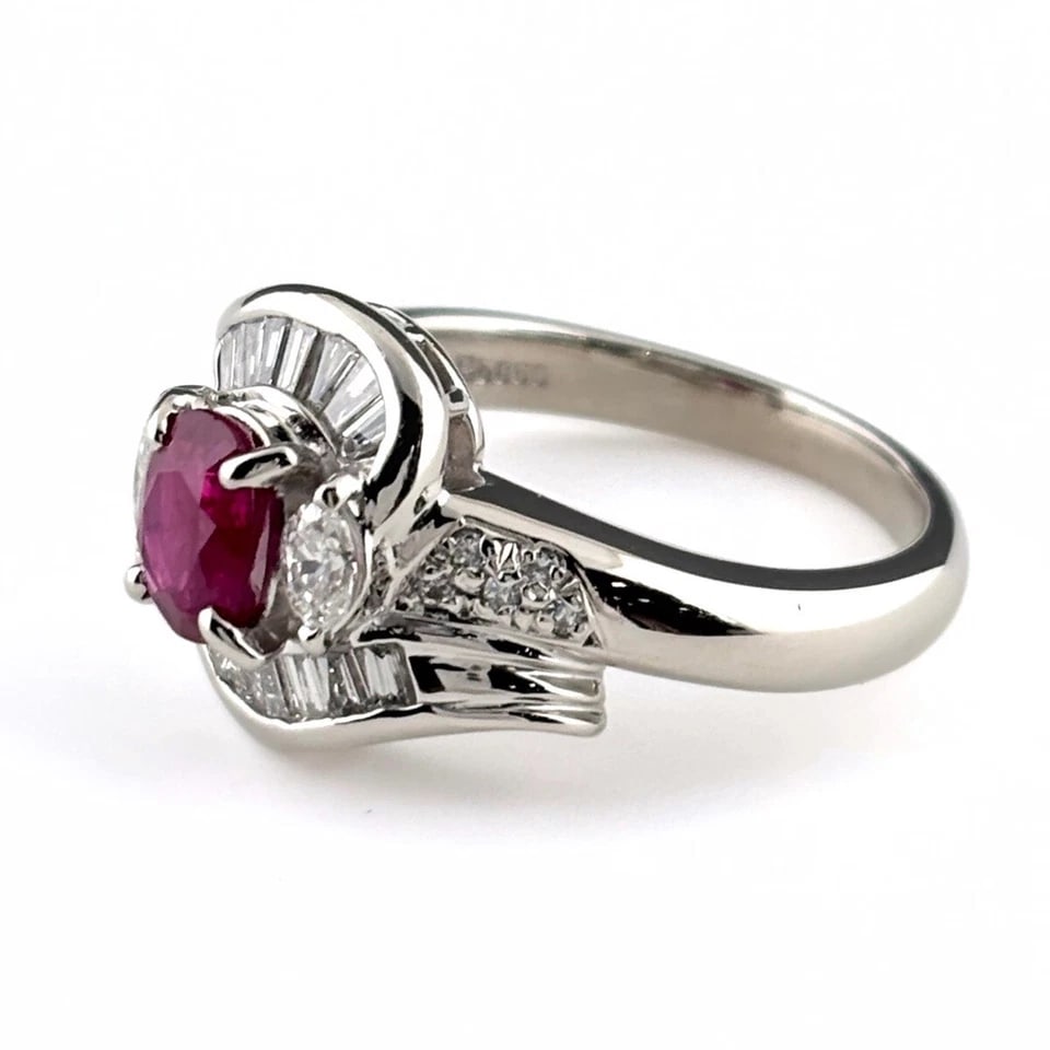 RUBY DESIGN PLATINUM MELEE DIAMOND RING: ruby design Platinum melee diamond Ring Brand: Unbranded Type/Style: Ring Material: Pt850, Main Stone/Creation Natural Color: None Size: US 6 to 6.5 Accessories: None Accessories Notice: W