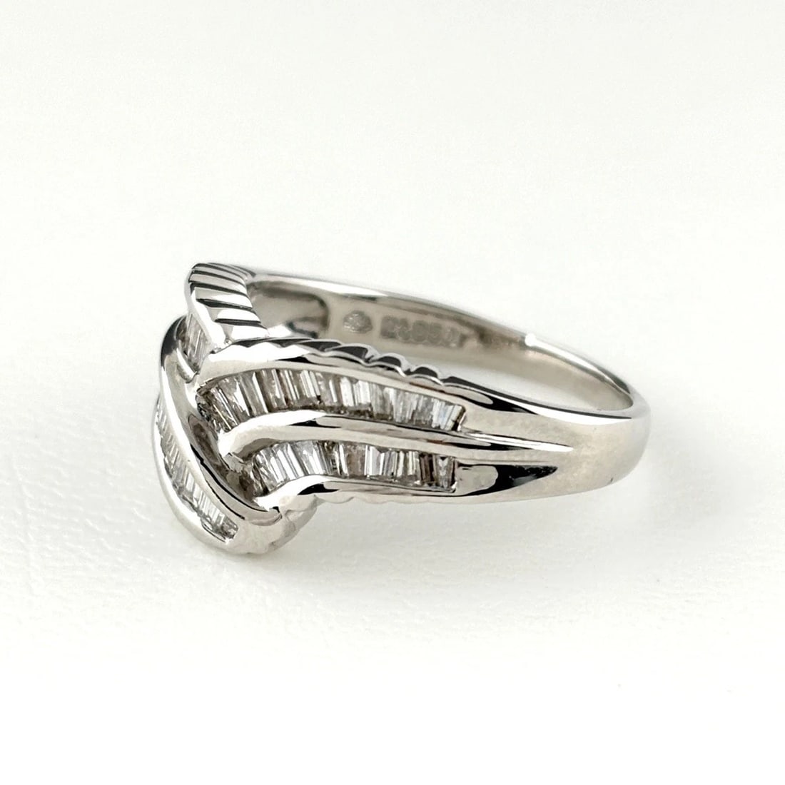 MELEE DIAMOND DESIGN PLATINUM RING: melee diamond design Platinum Ring Brand: Unbranded Type/Style: Ring Material: Pt850, Main Stone/Creation Natural Color: None Size: US 7.5 to 8 Accessories: None Accessories Notice: When p