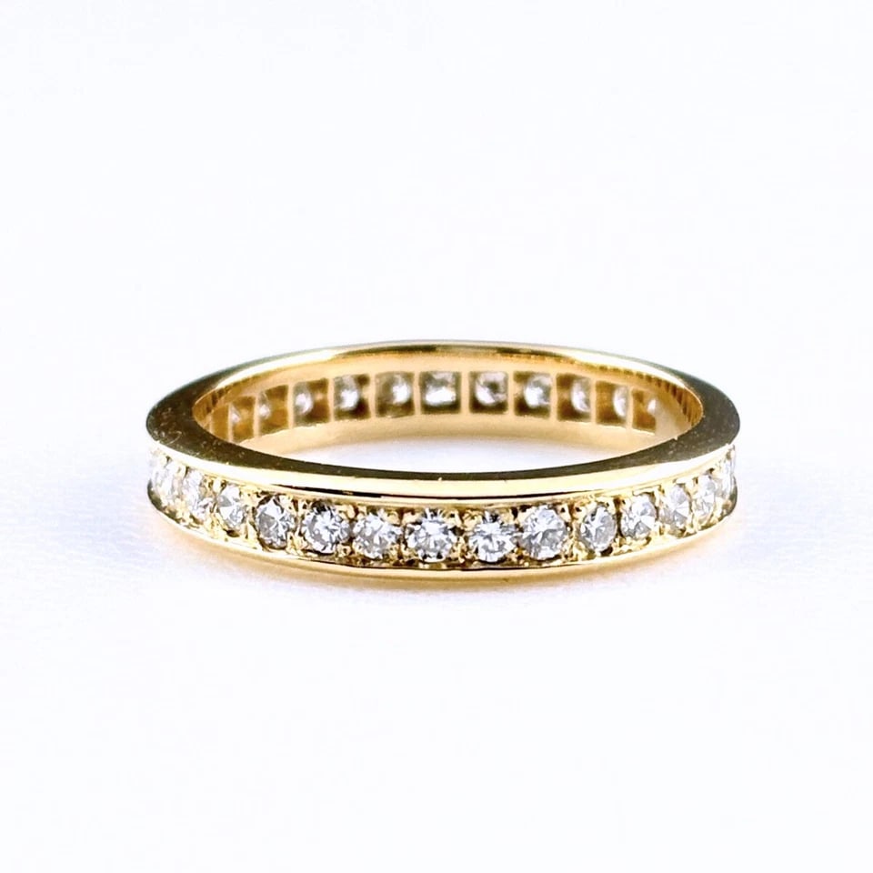 MELEE DIAMOND DESIGN YG YELLOWGOLD RING: melee diamond design YG YellowGold Ring Brand: Unbranded Type/Style: Ring Material: 18K, Main Stone/Creation Natural Color: YellowGold Size: US 6 Accessories: None Accessories Notice: When purchasing