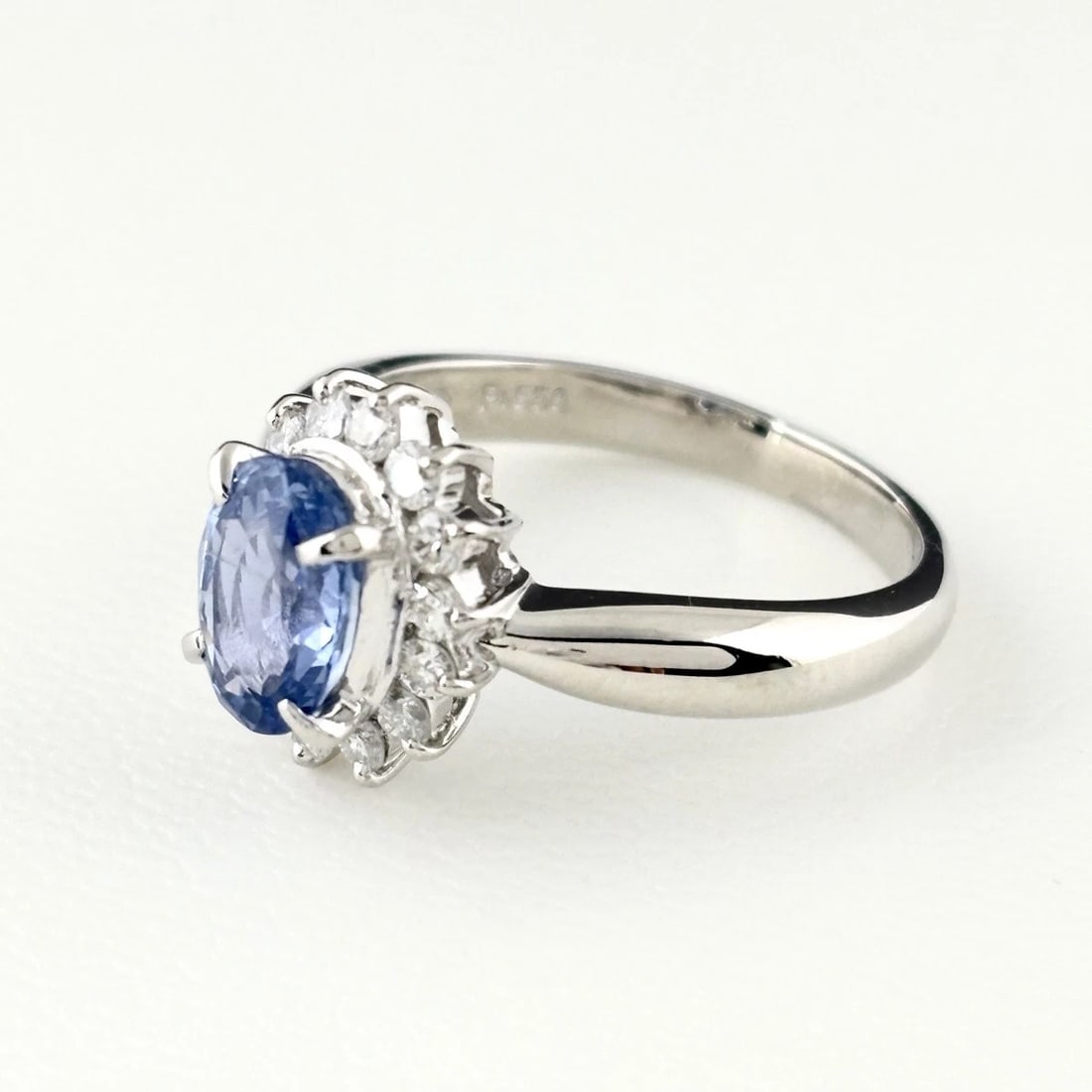 SAPPHIRE DESIGN PLATINUM MELEE DIAMOND RING: sapphire design Platinum melee diamond Ring Brand: Unbranded Type/Style: Ring Material: Pt850, Main Stone/Creation Natural Color: None Size: US 6 to 6.5 Accessories: None Accessories Notice: When