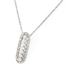 MELEE DIAMOND DESIGN NECKLACE PLATINUM PENDANT: melee diamond design necklace Platinum Pendant Brand: Unbranded Type/Style: Necklace Material: Pt900 Pt850, Main Stone/Creation Natural Color: None Size: Chain width 1.2mm(0.0") Pendant size