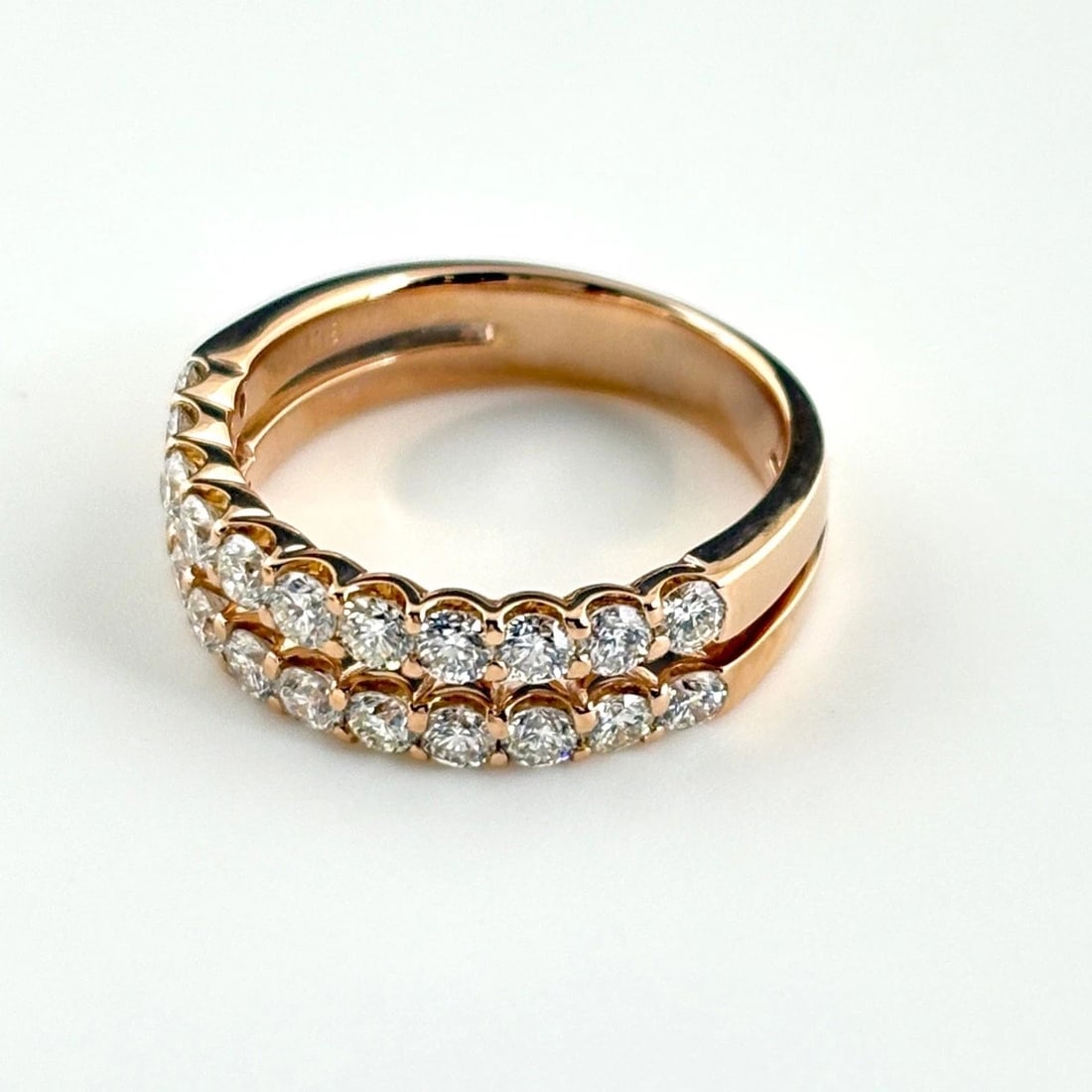 MELEE DIAMOND DESIGN PG PINK GOLD RING: melee diamond design PG pink gold Ring Brand: Unbranded Type/Style: Ring Material: 18KPG, Main Stone/Creation Natural Color: PG Size: US 5 to 5.5 Accessories: None Accessories Notice: When purchasing