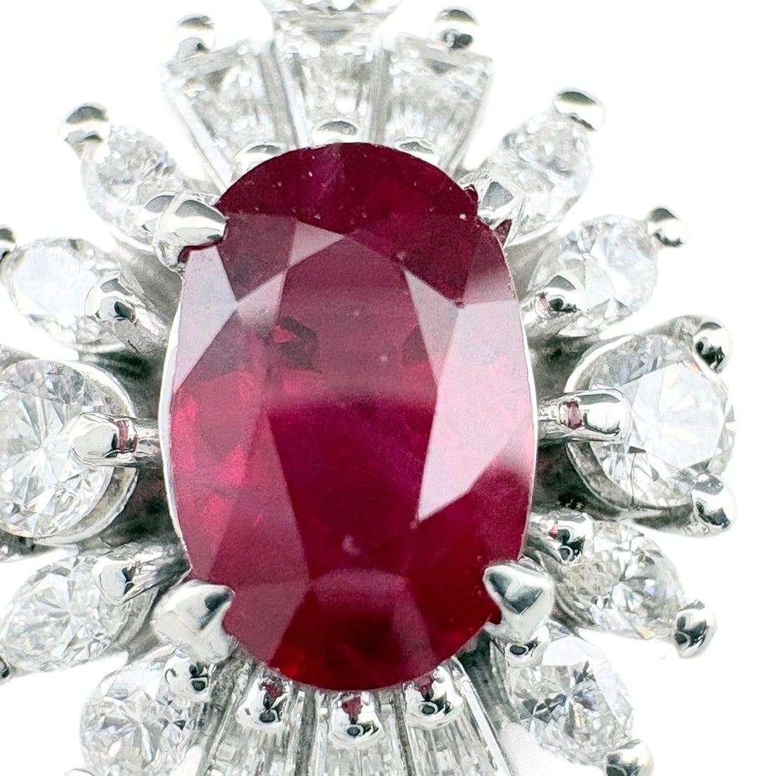 RUBY PLATINUM MELEE DIAMOND PENDANT HEAD - 2