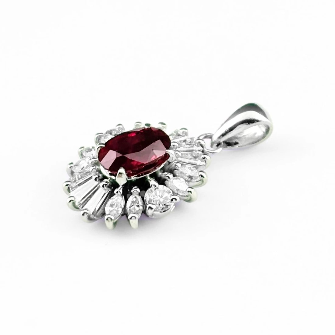RUBY PLATINUM MELEE DIAMOND PENDANT HEAD - 3