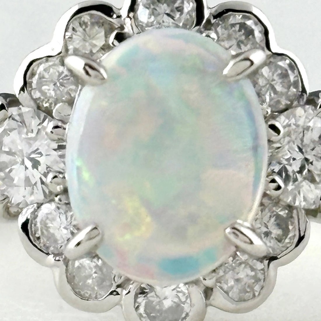 OPAL DESIGN PLATINUM MELEE DIAMOND RING - 2
