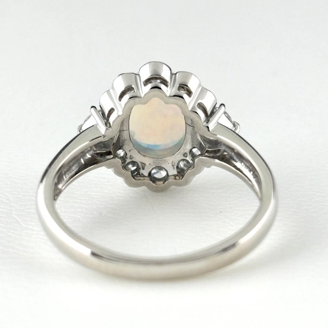 OPAL DESIGN PLATINUM MELEE DIAMOND RING - 5