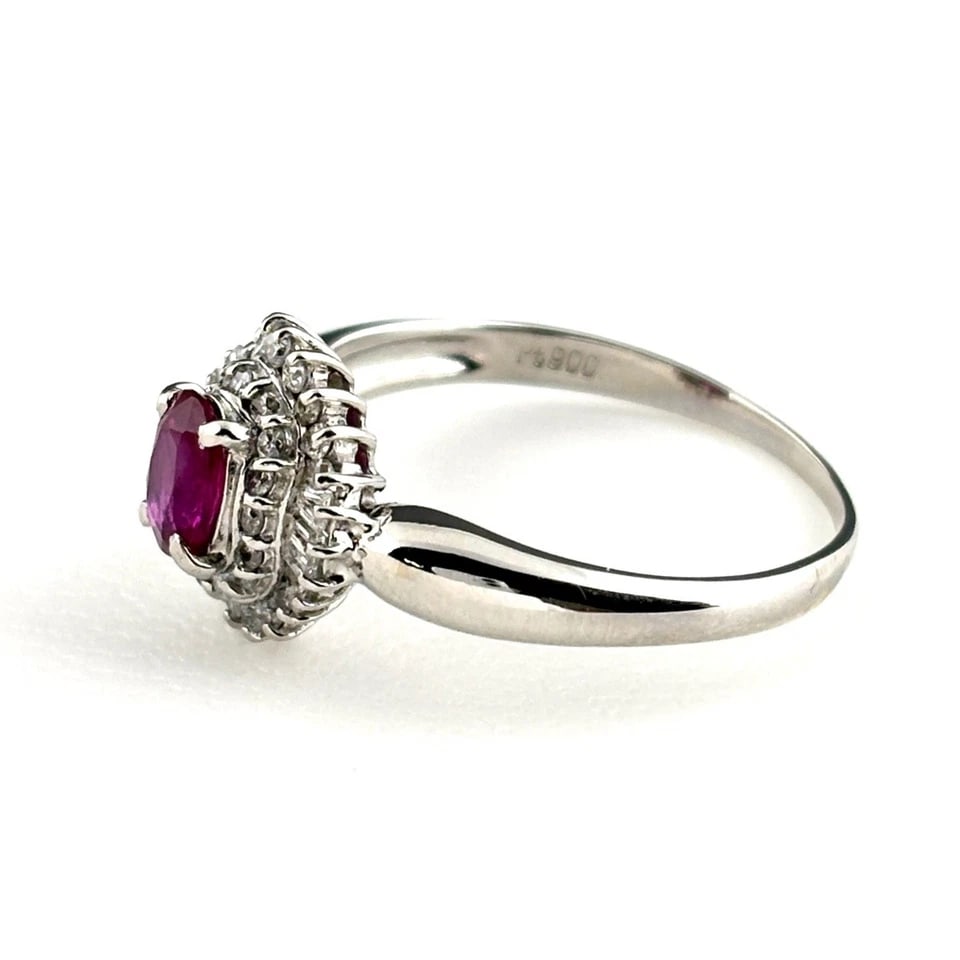 RUBY DESIGN PLATINUM MELEE DIAMOND RING: ruby design Platinum melee diamond Ring Brand: Unbranded Type/Style: Ring Material: Pt900, Main Stone/Creation Natural Color: PT Size: US 7.5 to 8 Accessories: None Accessories Notice: When